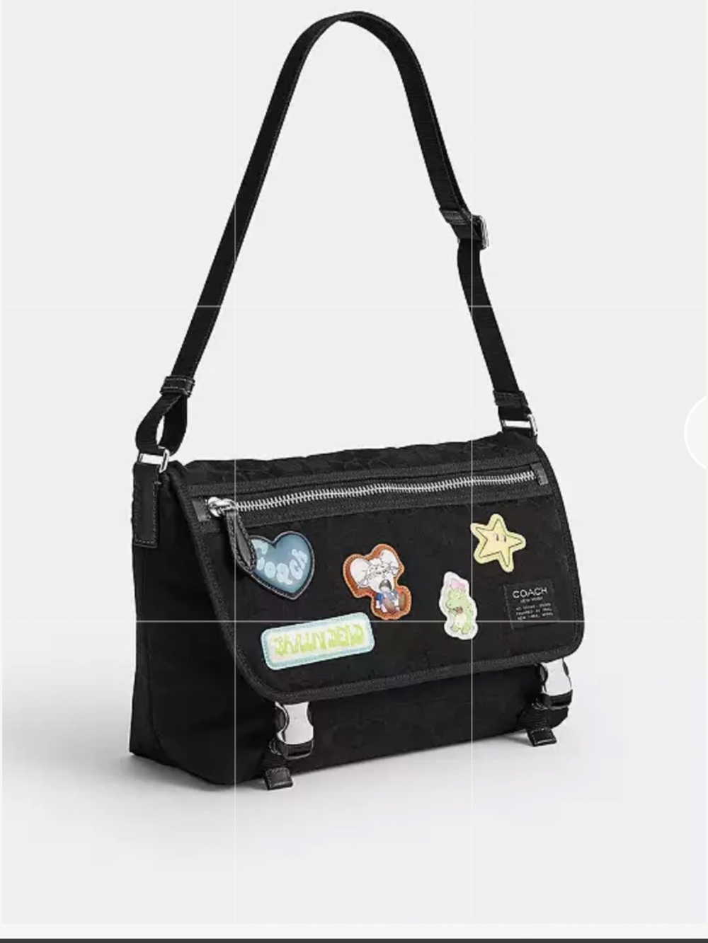 🐹🦖🐹  Coach | Brain Dead Lane Messenger In Signature Nylon With Patches 🐹🦖🐹 NWT - Picture 12 of 16